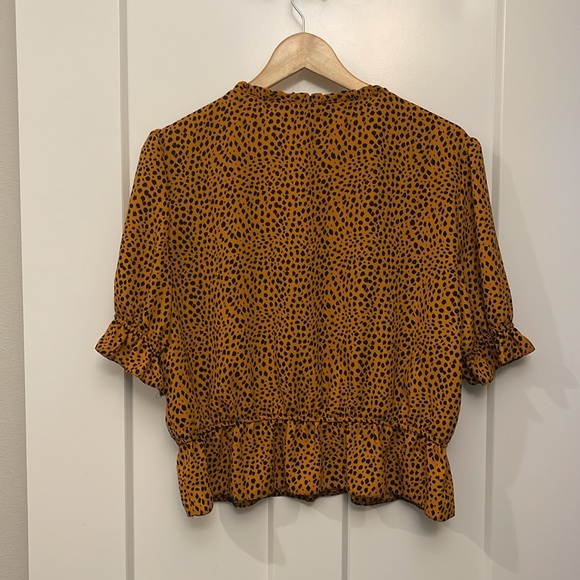 Top Shop Leopard Crop Ruffle Top - Picture 7 of 7